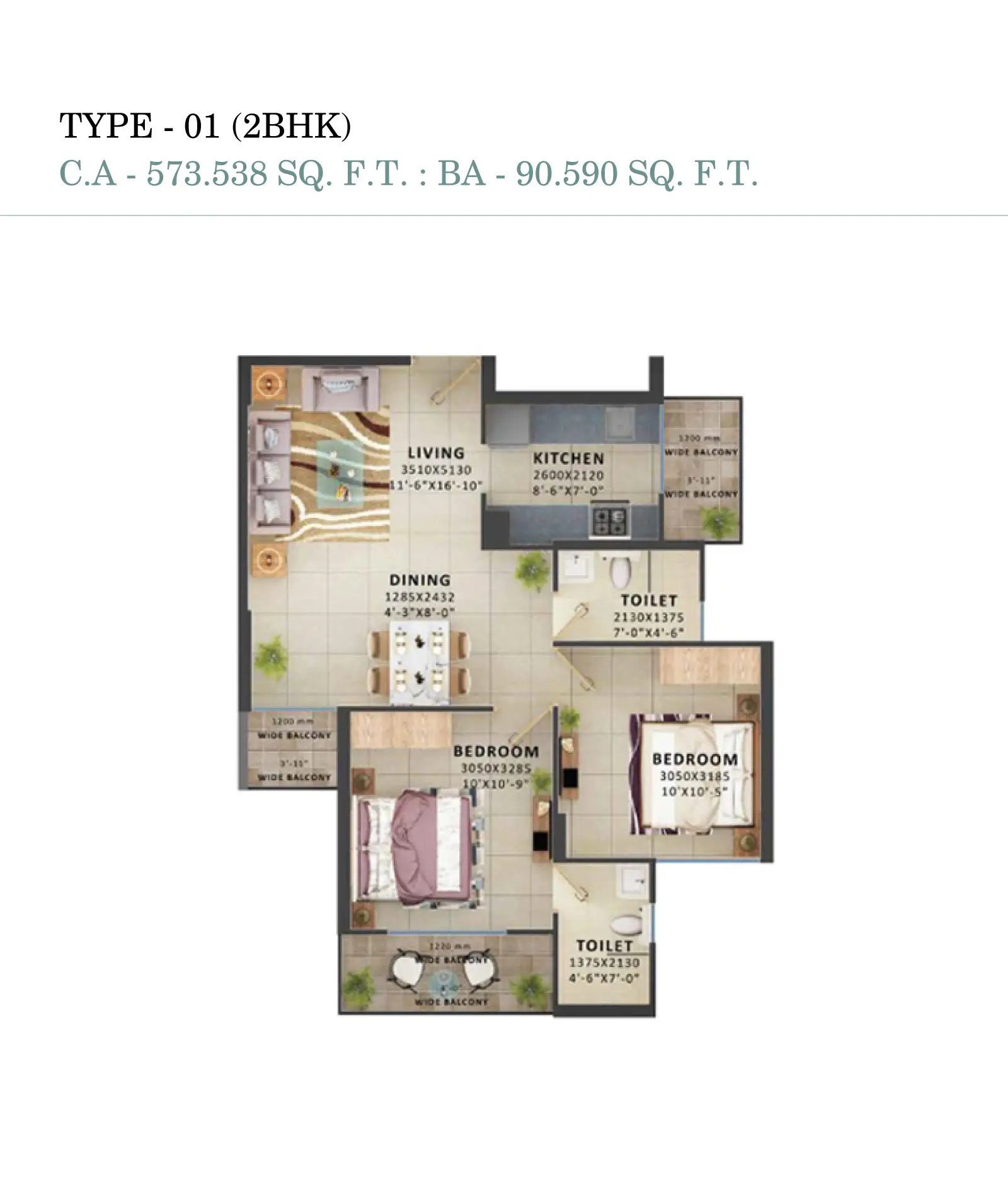 2 BHK Apartment Type-1