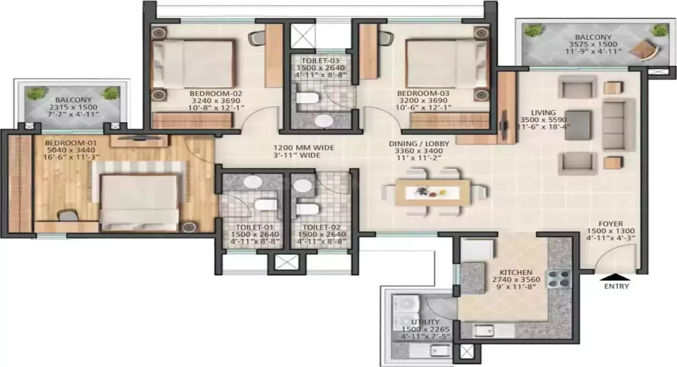 3 BHK Apartment