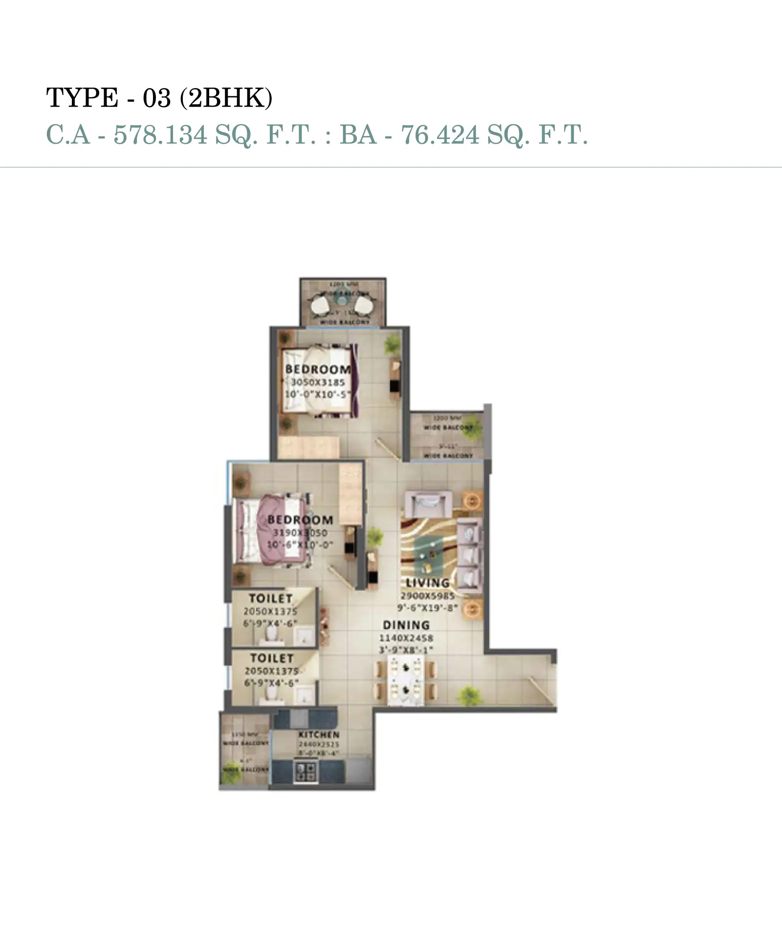 2 BHK Apartment Type-2