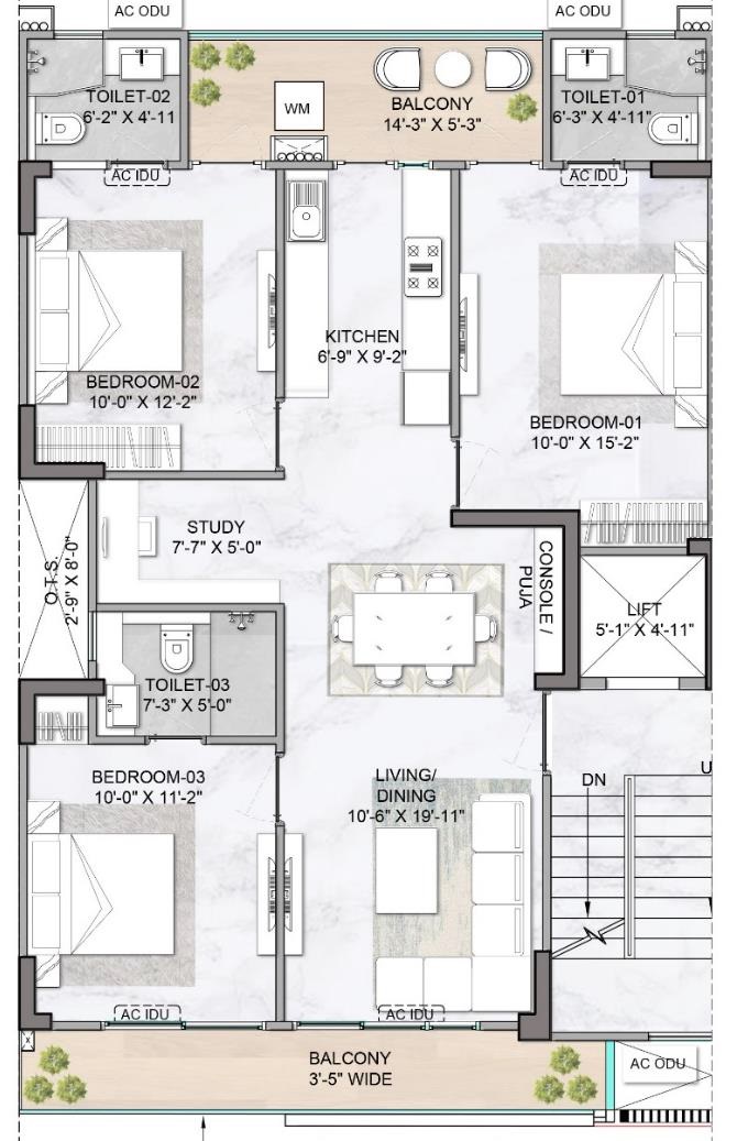3.5 BHK Apartment