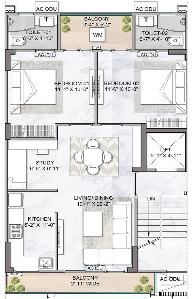 2.5 BHK Apartment